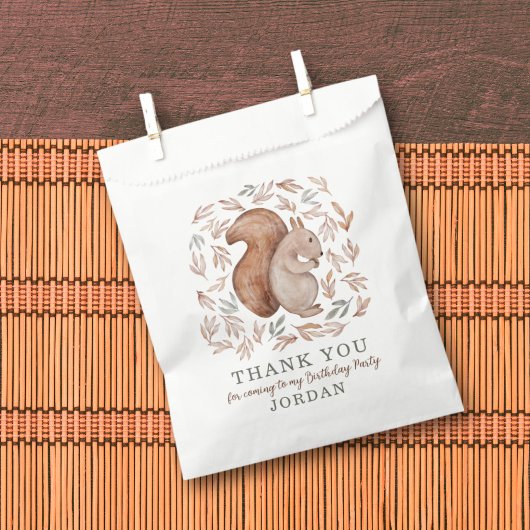 Woodland Eekhoorn & Foliage Dank u Bedankzakje