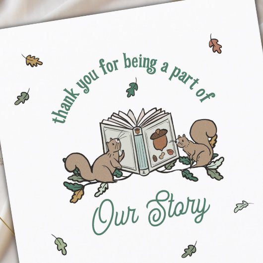 Woodland Eekhoorns Boek Baby shower Dank u Kaart
