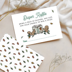 Woodland Eekhoorns Storybook Luier Raffle Informatiekaartje