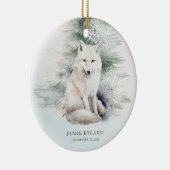 Woodland eerste kerst met Baby foto Keramisch Ornament (Rechts)