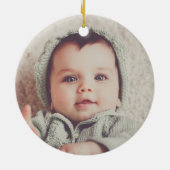 Woodland eerste kerst met Baby foto Keramisch Ornament (Achterkant)