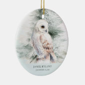 Woodland eerste kerst met Baby Foto Keramisch Ornament (Rechts)