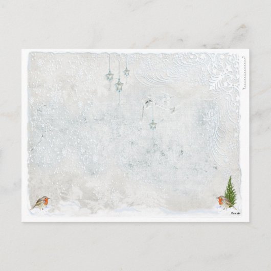 Woodland Eerste Sneeuwkerst Briefkaart (Achterkant)