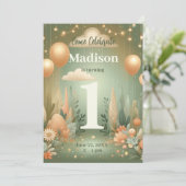 Woodland eerste verjaardag kaart (Staand voorkant)