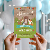 Woodland eerste verjaardag uitnodiging