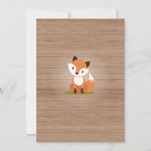 Woodland eerste verjaardag uitnodiging (Achterkant)