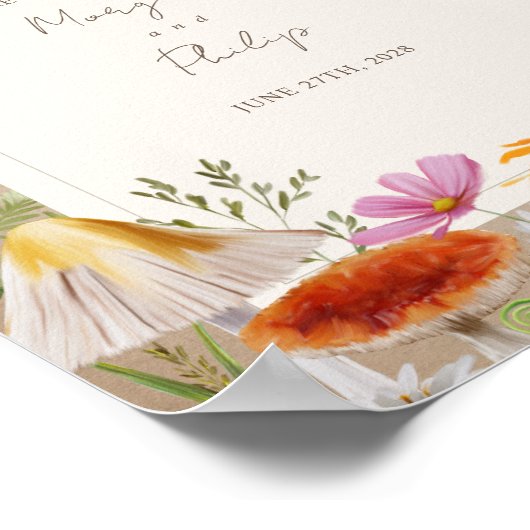 Woodland Elegant Forest Cardstock Weddenschap Welk Poster (Hoek)