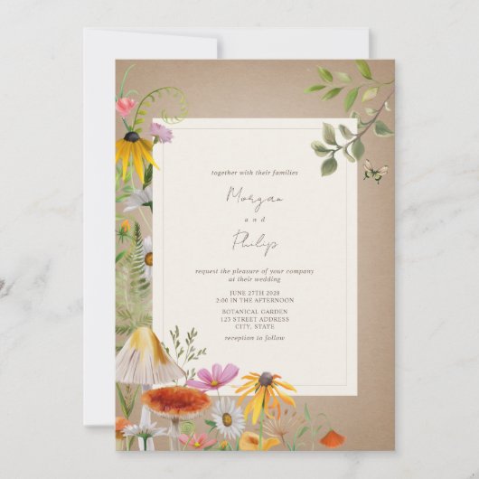 Woodland Elegant Forest Cardstock Wedding Kaart (Voorkant)