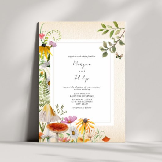 Woodland Elegant Forest Wedding Invitation Kaart