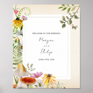 Woodland Elegant Forest Wedding Welcome Poster