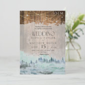 Woodland Elegant Rustiek Huwelijk Kaart (Staand voorkant)