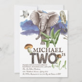 Woodland Elephant Waterverf tweede verjaardag Kaart (Voorkant)