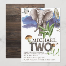 Woodland Elephant Waterverf tweede verjaardag