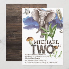 Woodland Elephant Waterverf tweede verjaardag Kaart