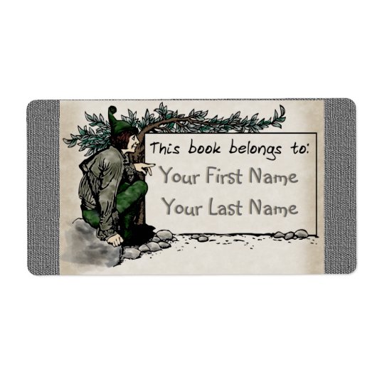 Woodland Elf (gepersonaliseerde boekenplaat) Etiket (Voorkant)