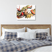 Woodland Elf in Nest: Antiek Bird Sprite Fairy Canvas Afdruk (Insitu (Slaapkamer))