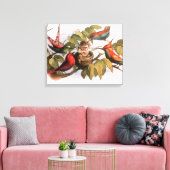 Woodland Elf in Nest: Antiek Bird Sprite Fairy Canvas Afdruk (Insitu (Woonkamer))