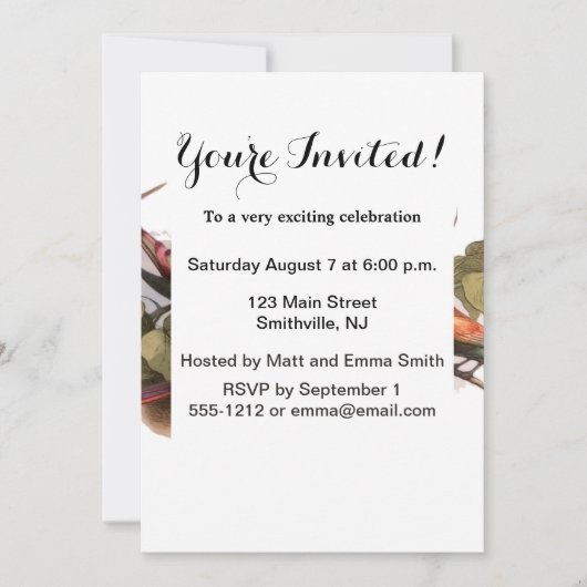 Woodland Elf in Nest: Antiek Bird Sprite Fairy Kaart (Voorkant)