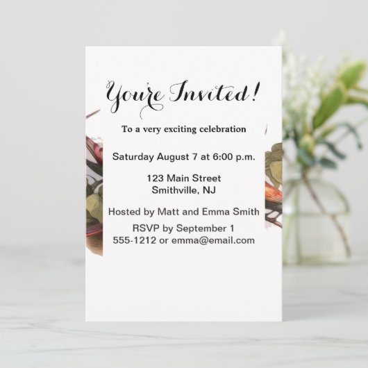 Woodland Elf in Nest: Antiek Bird Sprite Fairy Kaart (Staand voorkant)