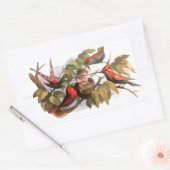 Woodland Elf in Nest: Antiek Bird Sprite Fairy Rechthoekige Sticker (Envelop)
