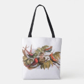 Woodland Elf in Nest: Antiek Bird Sprite Fairy Tote Bag (Achterkant)