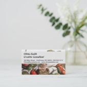 Woodland Elf in Nest: Antiek Bird Sprite Fairy Visitekaartje (Staand voorkant)