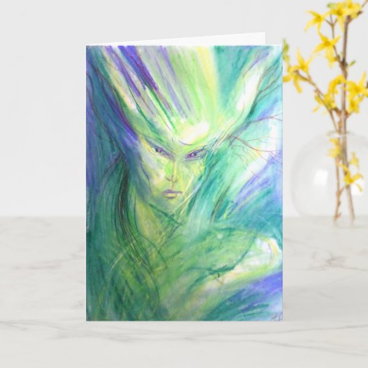 Woodland elf-kaart kaart (Gele Bloem)