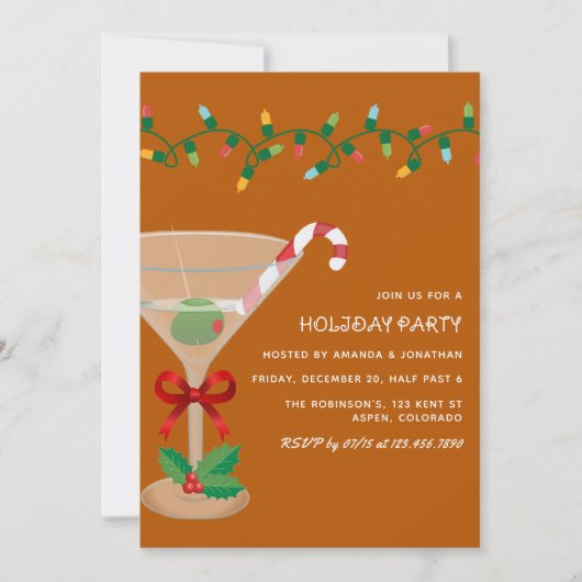 Woodland Ember Christmas Holiday Cocktail Party Kaart (Voorkant)