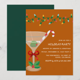 Woodland Ember Christmas Holiday Cocktail Party Kaart