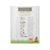 Woodland Emoji Kinderkamer Rhyme Game Baby shower Notitieblok (Linkerzijde)