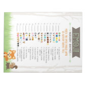 Woodland Emoji Kinderkamer Rhyme Game Baby shower Notitieblok (Voorkant)