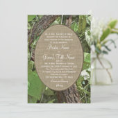 Woodland en Burlap Country Wedding Kaart (Staand voorkant)