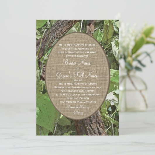 Woodland en Burlap Country Wedding Kaart