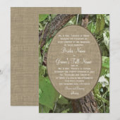 Woodland en Burlap Country Wedding Kaart (Voorkant / Achterkant)