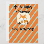 Woodland en Fox Baby shower Invitation Kaart (Achterkant)