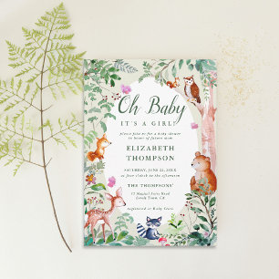 Woodland Enchanted Bossen Animals Schattige Baby s Kaart