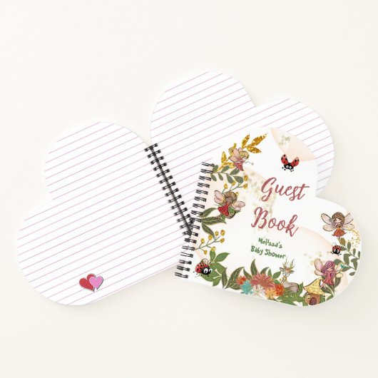 Woodland Enchanted Fairy Baby shower Guest Book Notitieboek (Binnen)