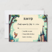 Woodland Enchanted Forest Castle Fairytale Wedding RSVP Kaartje (Voorkant)
