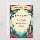 Woodland Enchanted Forest Castle Fairytale Wedding Save The Date (Voorkant)