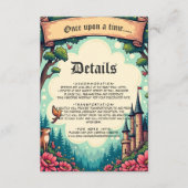 Woodland Enchanted Forest Castle Sprookjeshuwelijk Informatiekaartje (Voorkant)