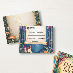 Woodland Enchanted Forest Castle Sprookjeshuwelijk RSVP Kaartje