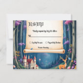 Woodland Enchanted Forest Castle Sprookjeshuwelijk RSVP Kaartje (Voorkant)