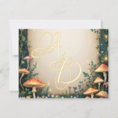 Woodland Enchanted Forest Castle Sprookjeshuwelijk RSVP Kaartje (Achterkant)