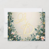 Woodland Enchanted Forest Castle Sprookjeshuwelijk RSVP Kaartje (Achterkant)