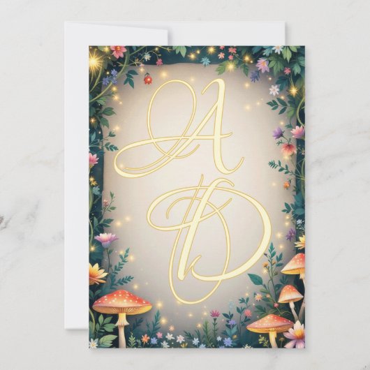 Woodland Enchanted Forest Castle Sprookjeshuwelijk Save The Date (Achterkant)