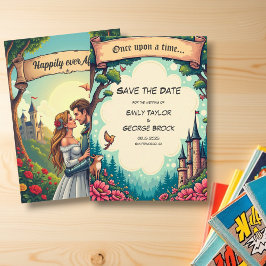 Woodland Enchanted Forest Castle Sprookjeshuwelijk Save The Date