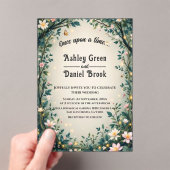 Woodland Enchanted Forest Floral Fairytale Wedding Acryl Uitnodigingen (Insitu (Draagbaar))
