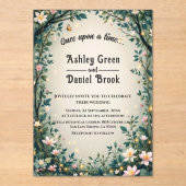 Woodland Enchanted Forest Floral Fairytale Wedding Acryl Uitnodigingen (Voorkant)