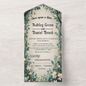 Woodland Enchanted Forest Floral Sprookjeshuwelijk All In One Uitnodiging (Binnen)