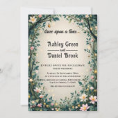 Woodland Enchanted Forest Floral Sprookjeshuwelijk Kaart (Voorkant)